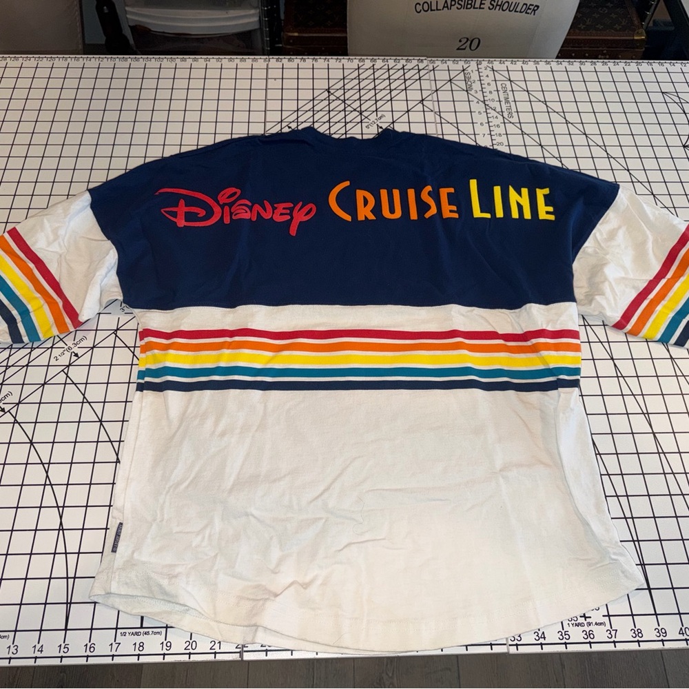 Disney Cruise Line Navy & White Striped spirit jersey medium